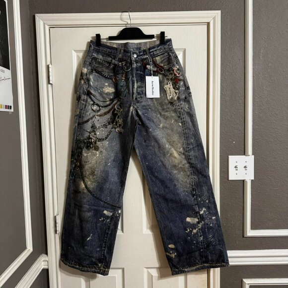 Acne Studios Keychain Graphic Baggy Jeans